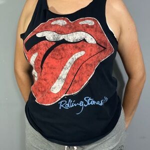 The Rolling Stones Black and Red Graphic Tank Top